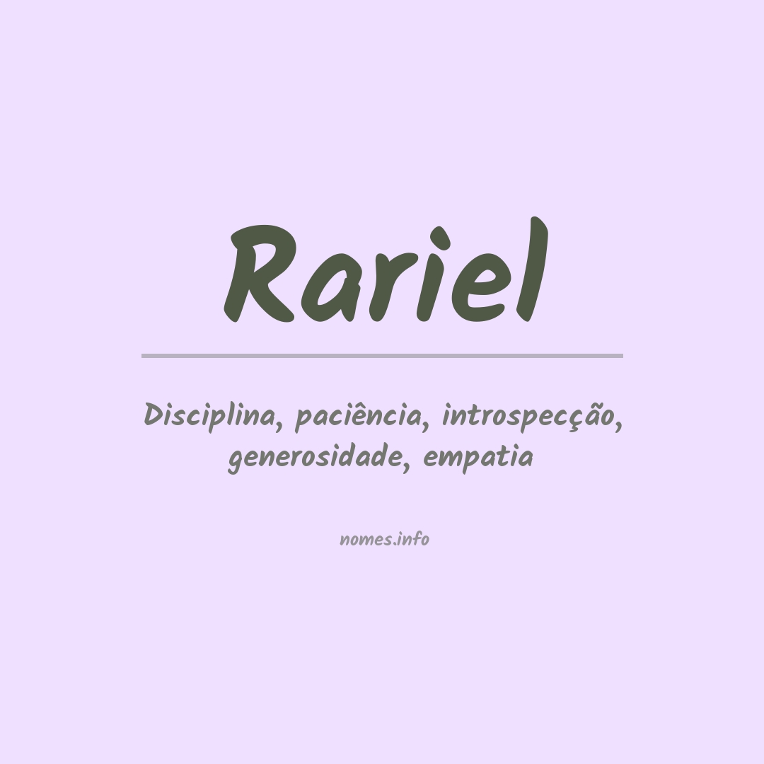 Significado do nome Rariel