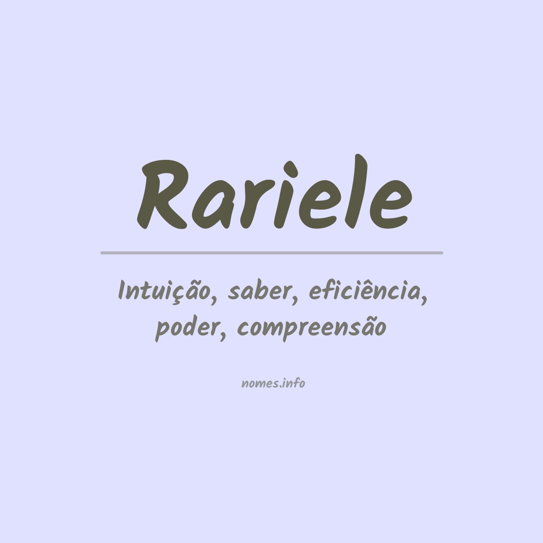 Significado do nome Rariele