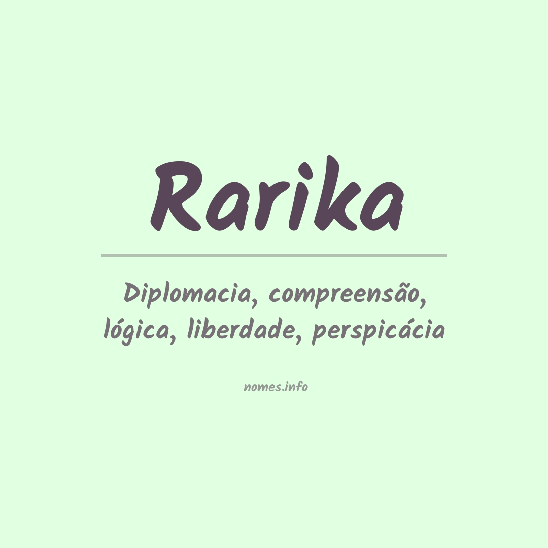Significado do nome Rarika