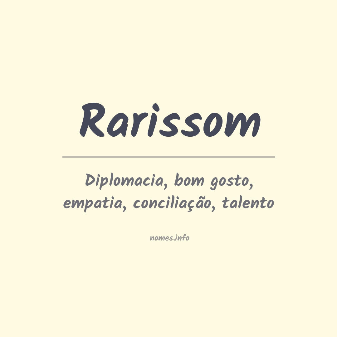 Significado do nome Rarissom