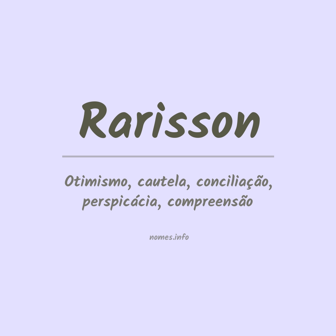 Significado do nome Rarisson