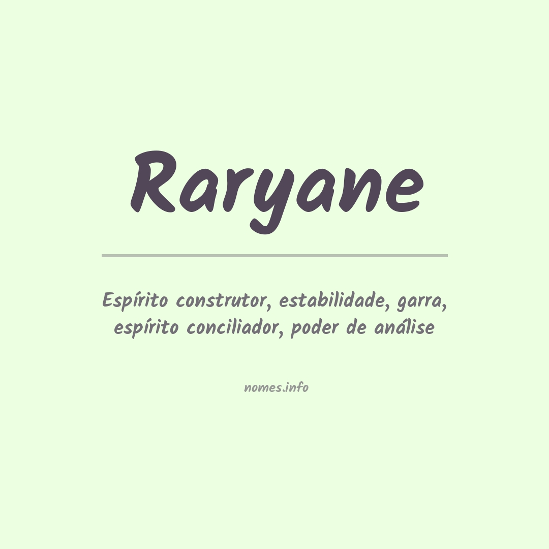Significado do nome Raryane