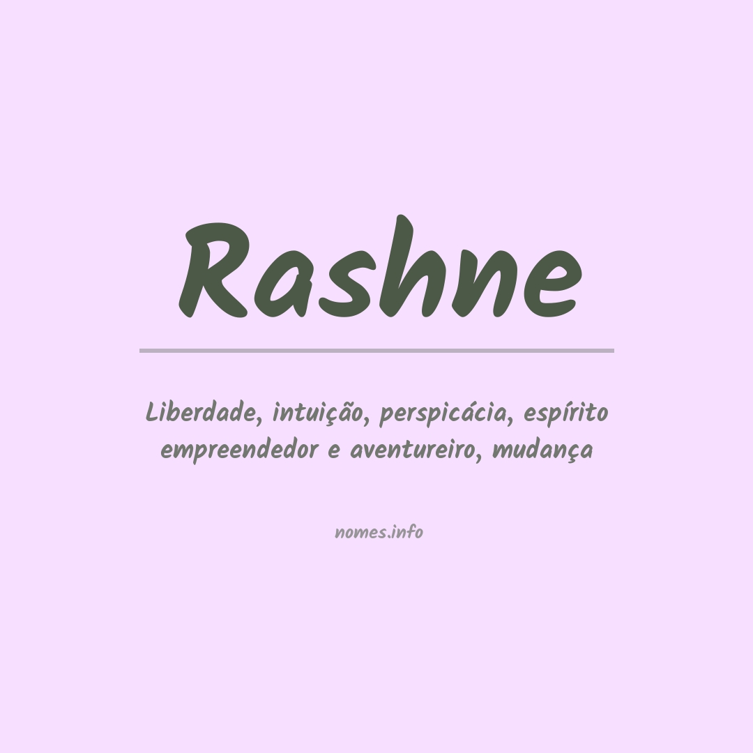 Significado do nome Rashne