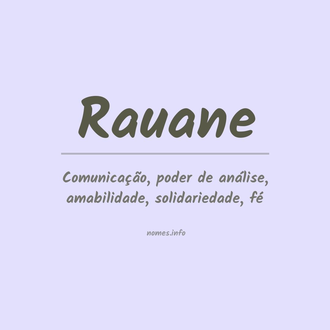 Significado do nome Rauane