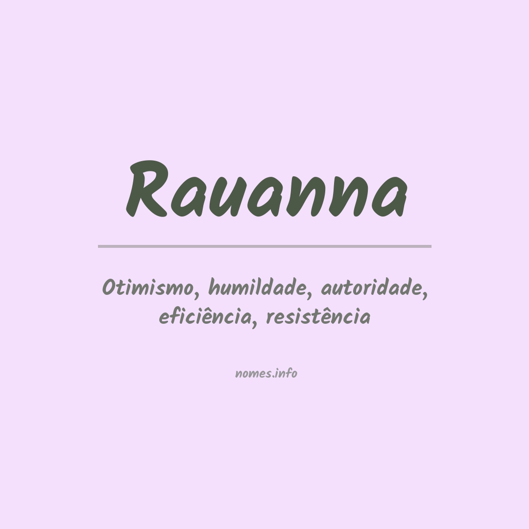 Significado do nome Rauanna