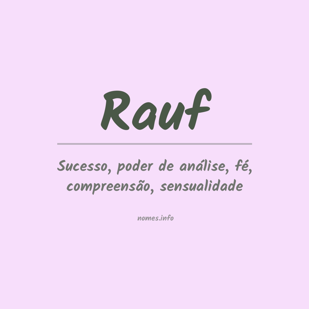 Significado do nome Rauf