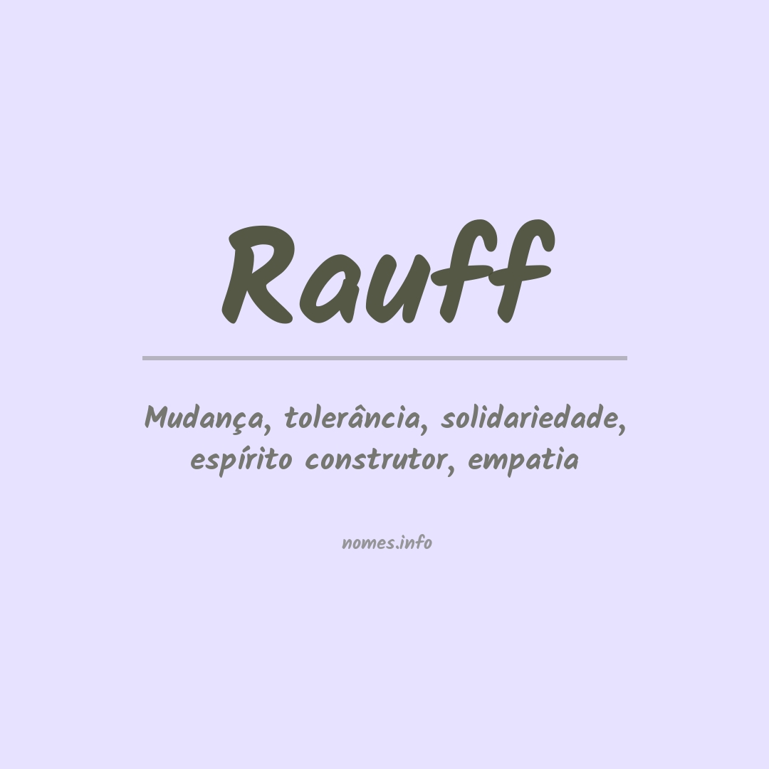 Significado do nome Rauff