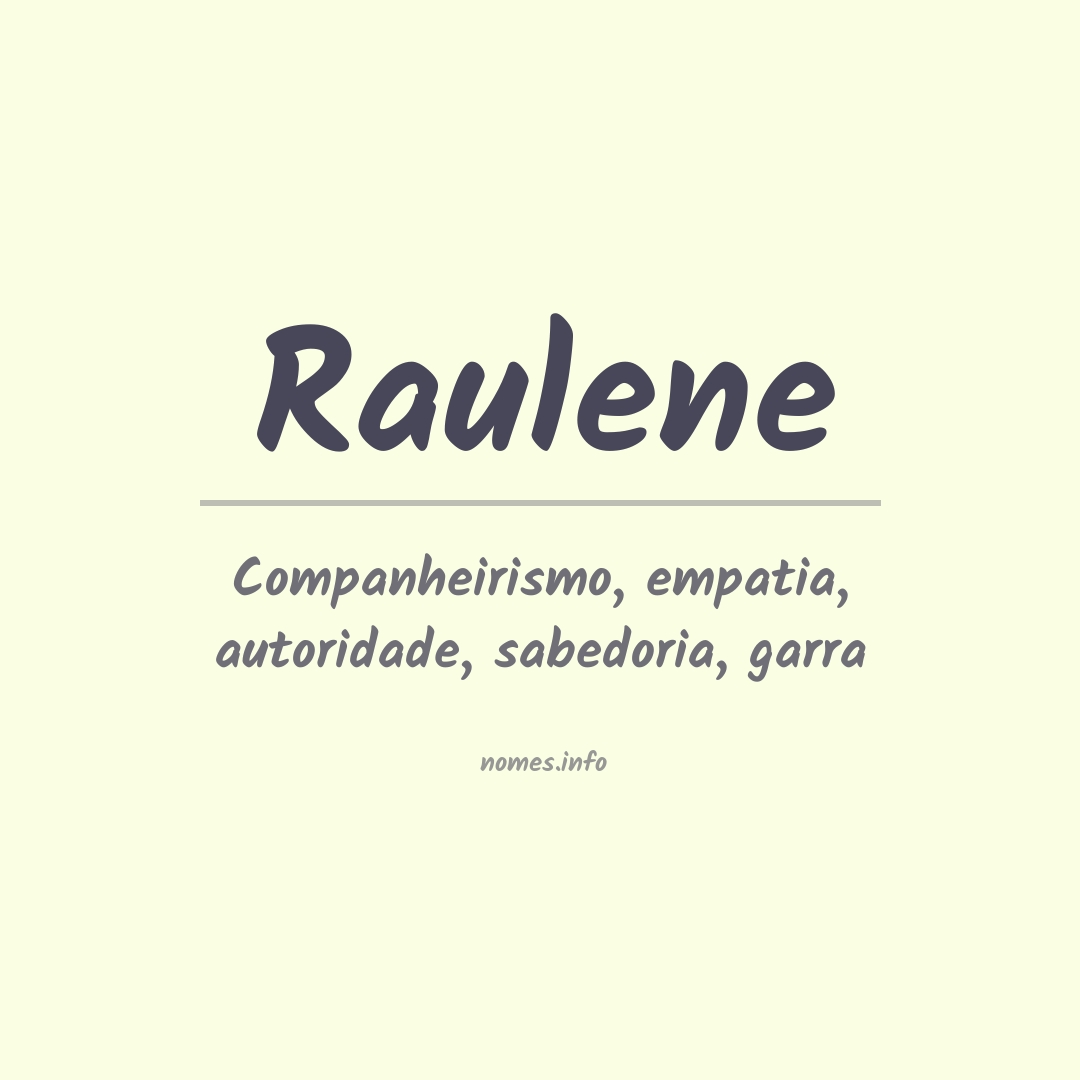 Significado do nome Raulene