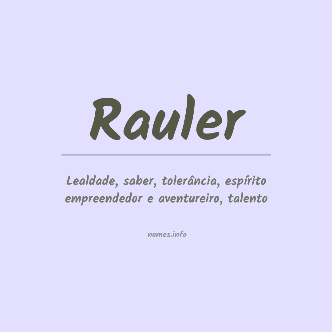 Significado do nome Rauler