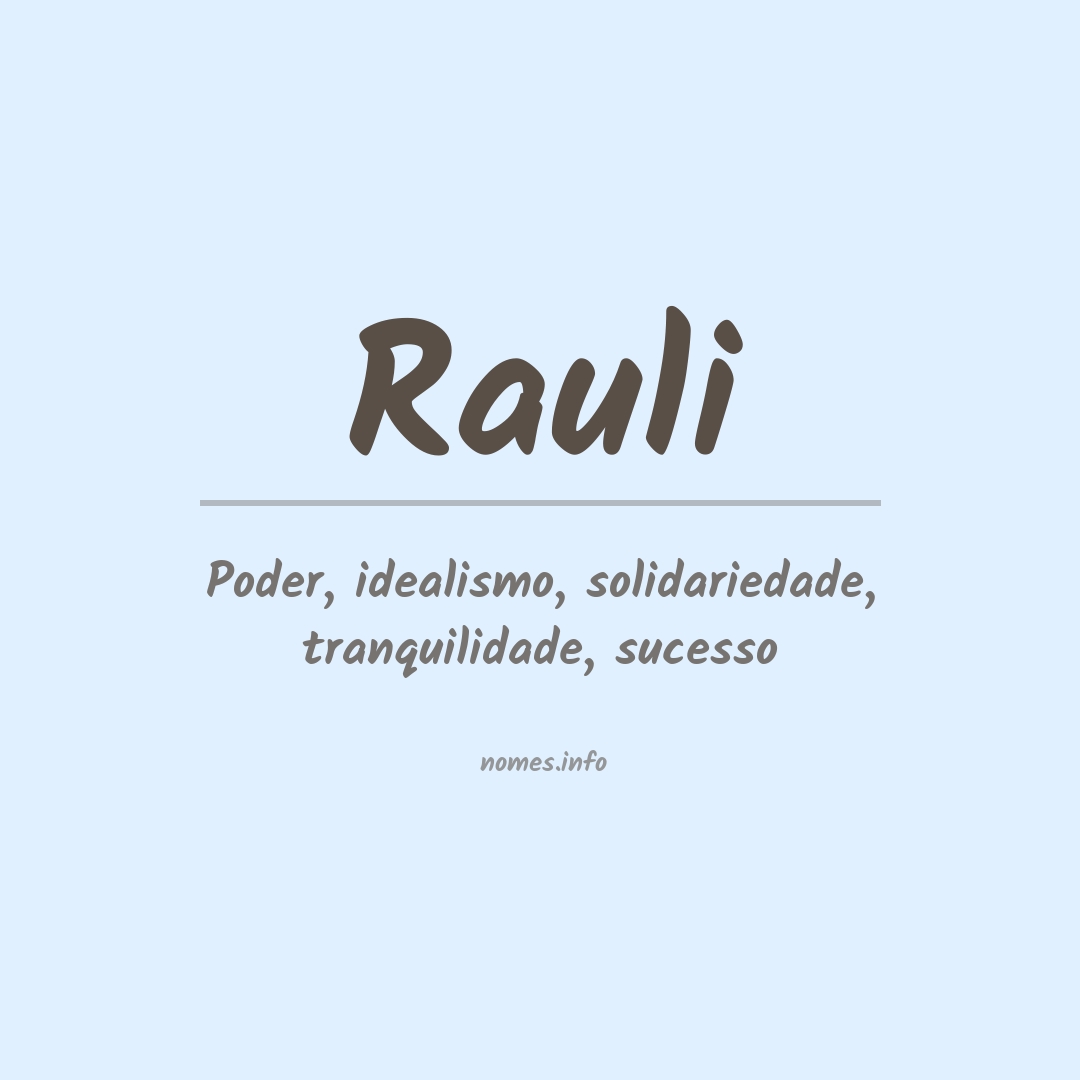 Significado do nome Rauli