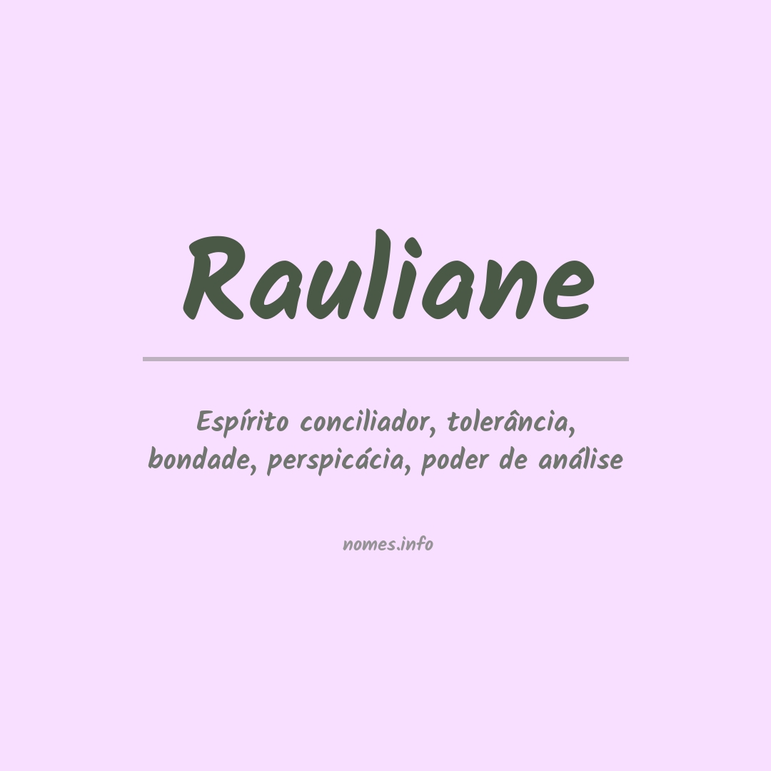 Significado do nome Rauliane