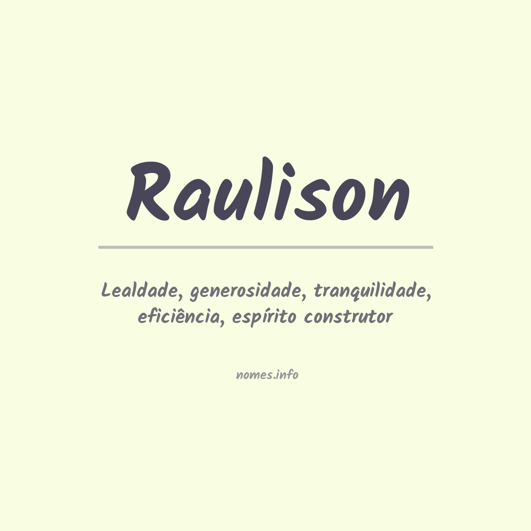 Significado do nome Raulison