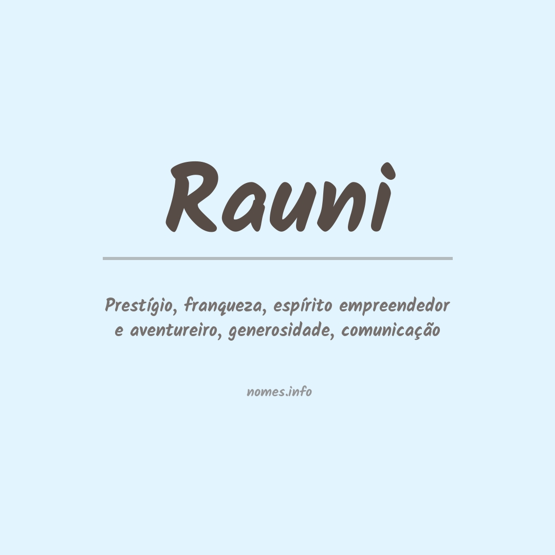 Significado do nome Rauni