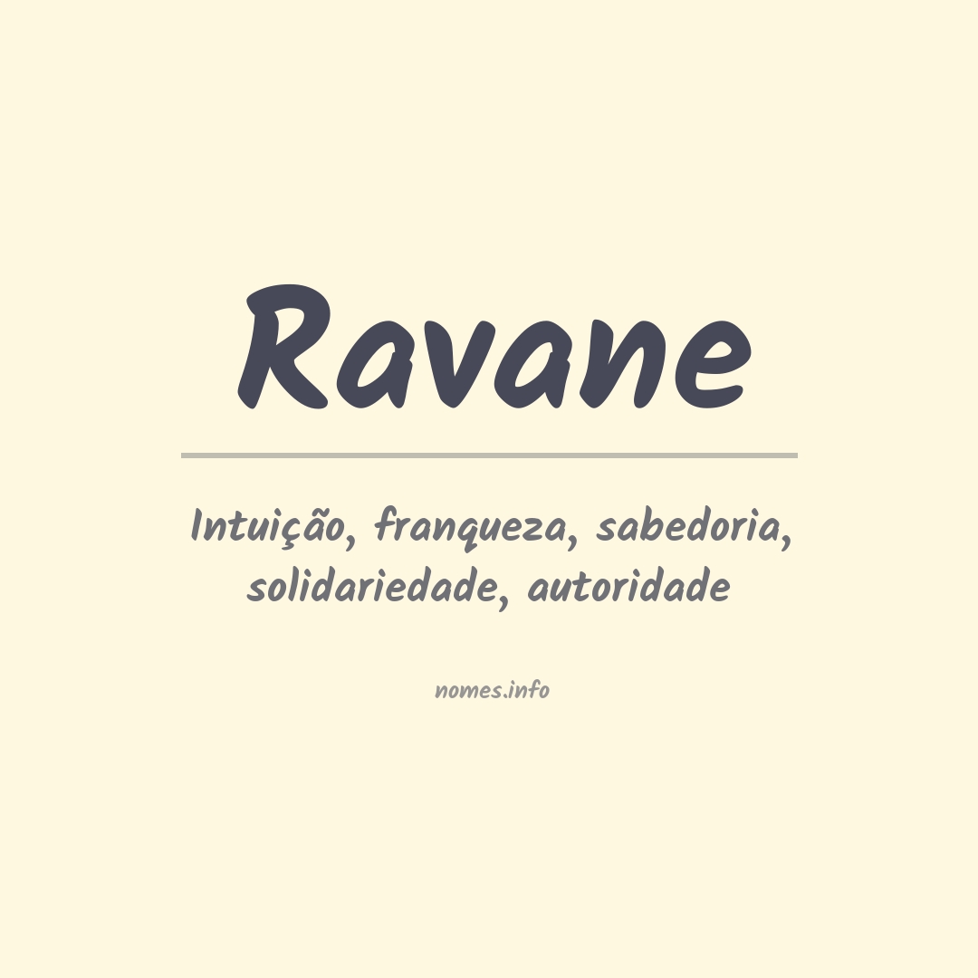Significado do nome Ravane