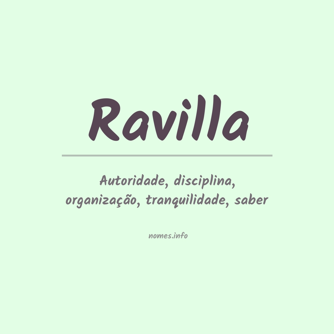 Significado do nome Ravilla