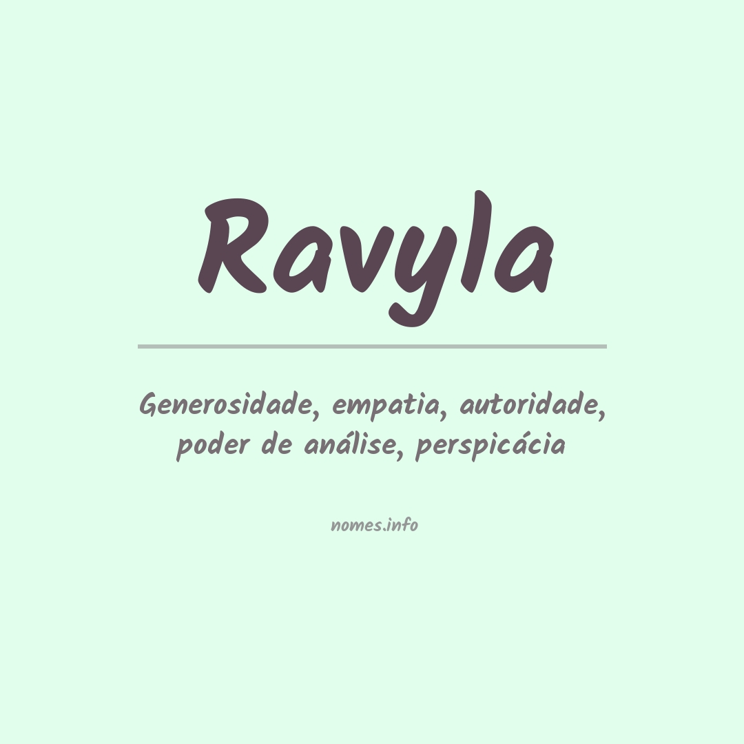 Significado do nome Ravyla
