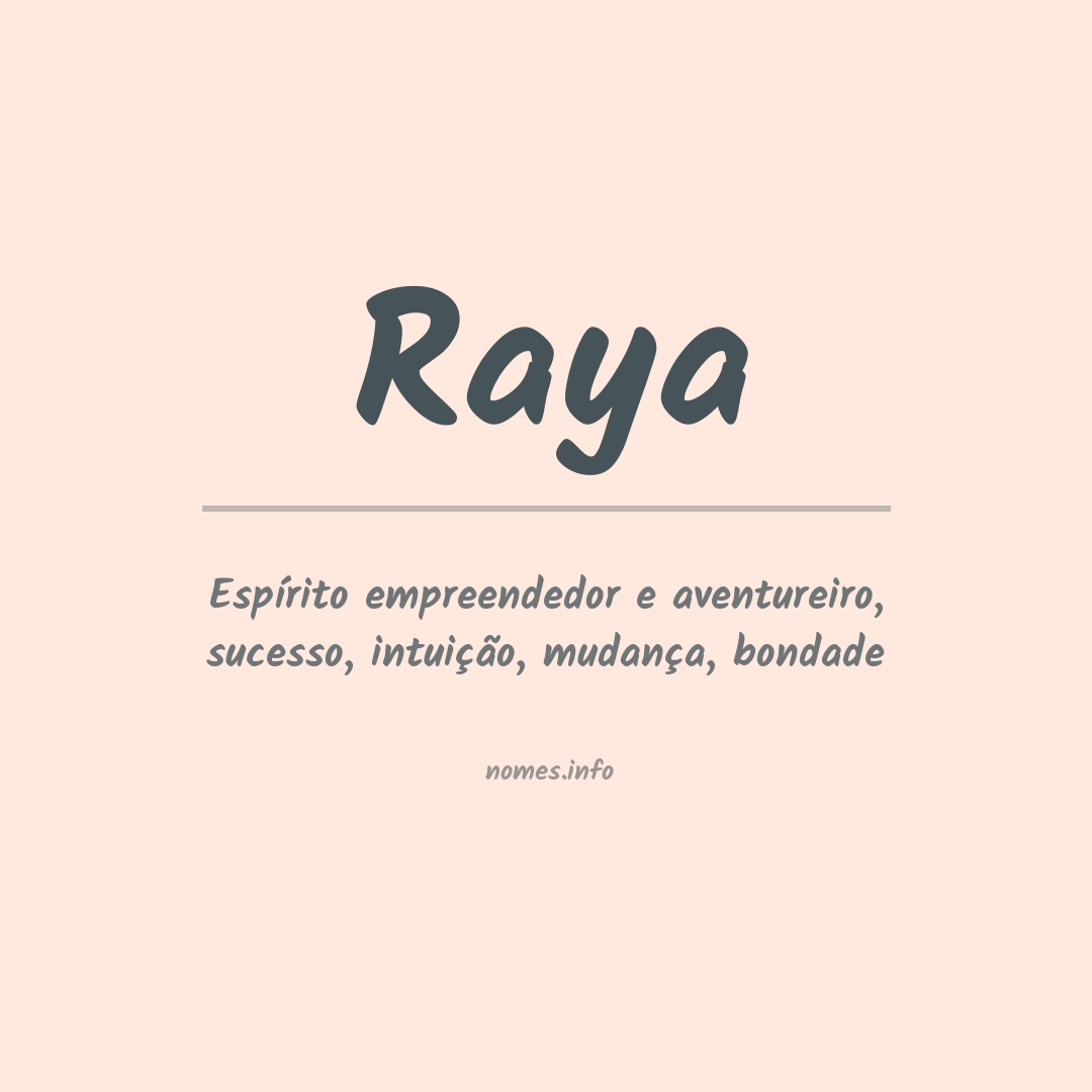 Significado do nome Raya