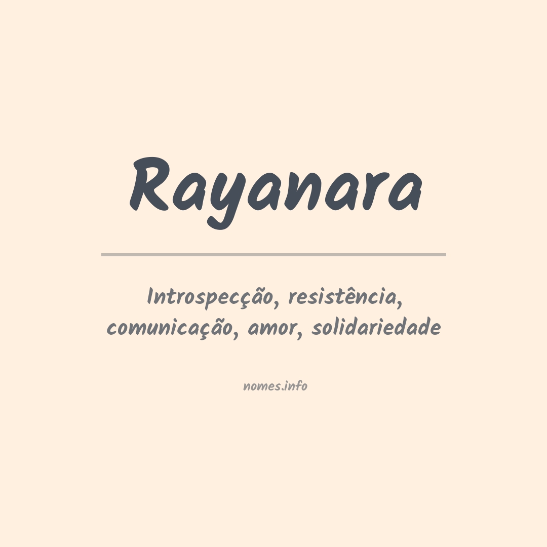 Significado do nome Rayanara