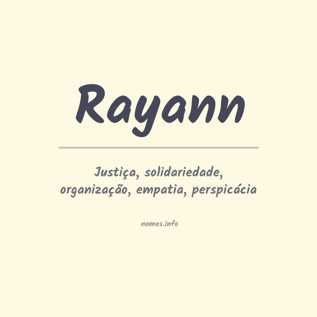 Significado do nome Rayann