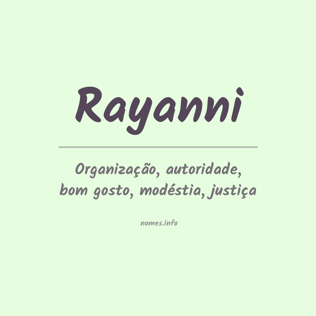 Significado do nome Rayanni