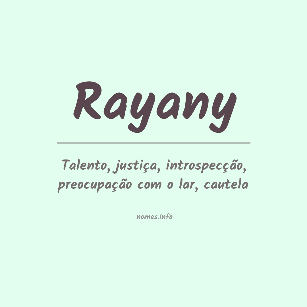 Significado do nome Rayany