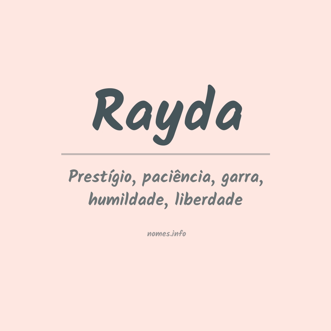 Significado do nome Rayda