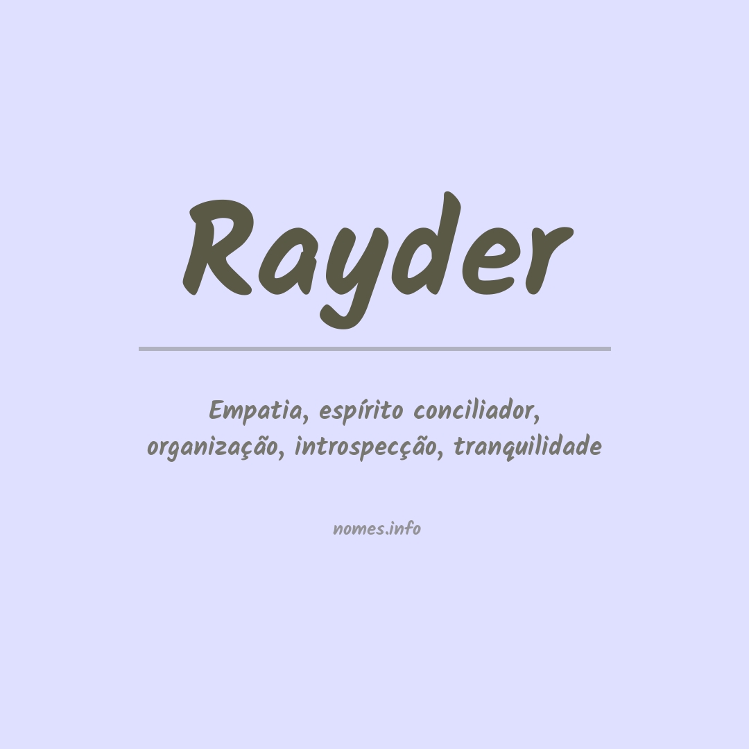 Significado do nome Rayder