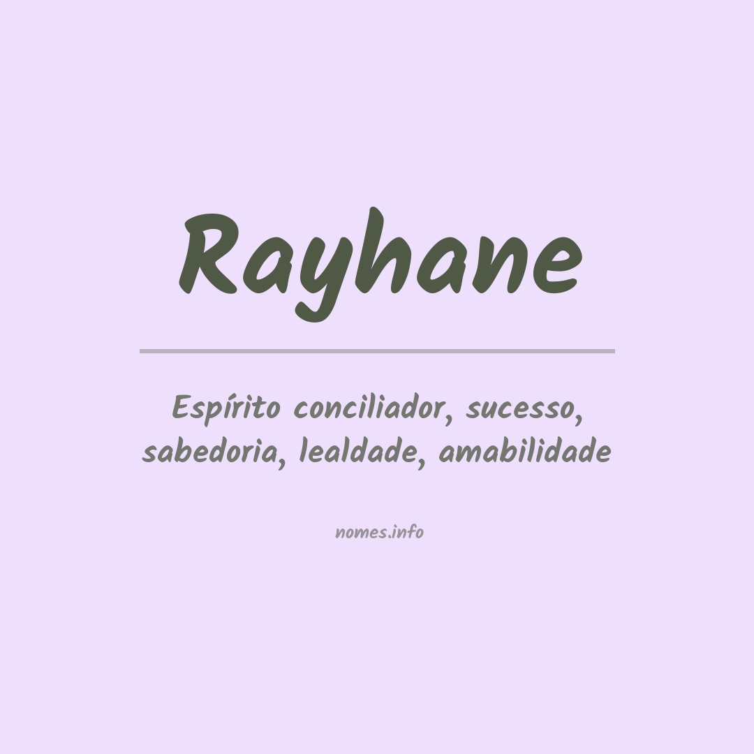 Significado do nome Rayhane