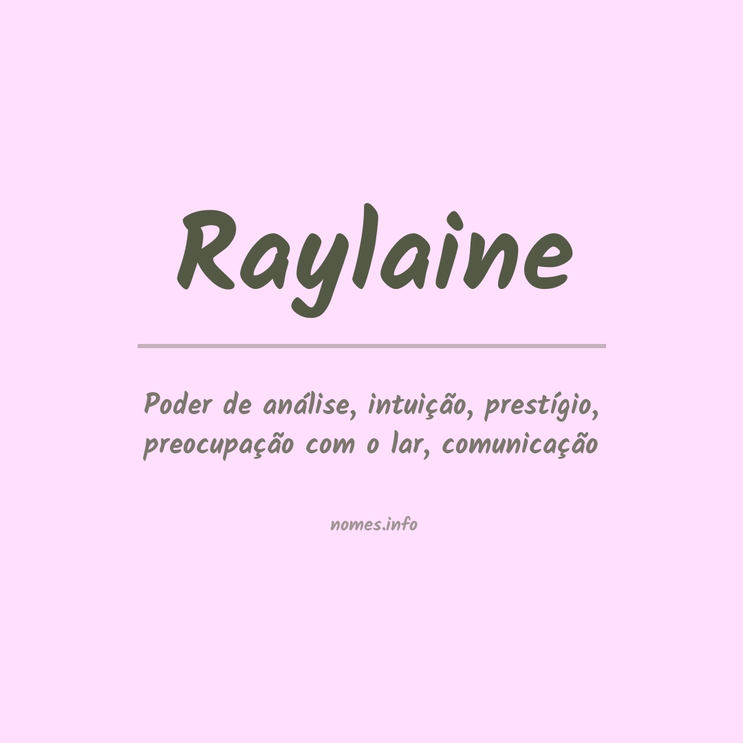 Significado do nome Raylaine