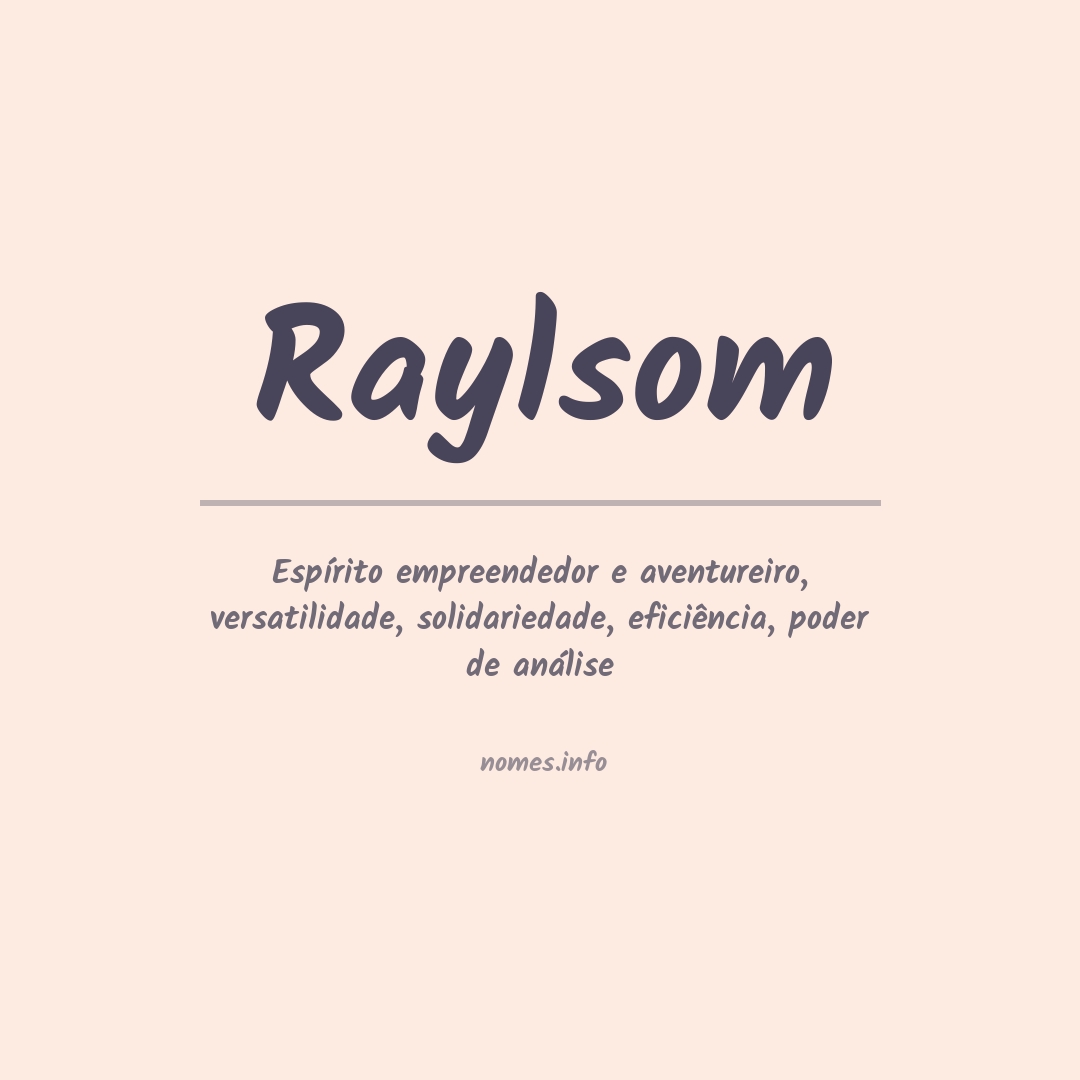 Significado do nome Raylsom