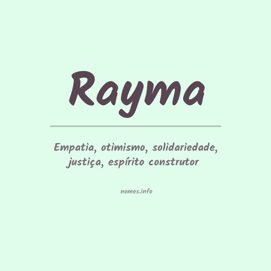 Significado do nome Rayma