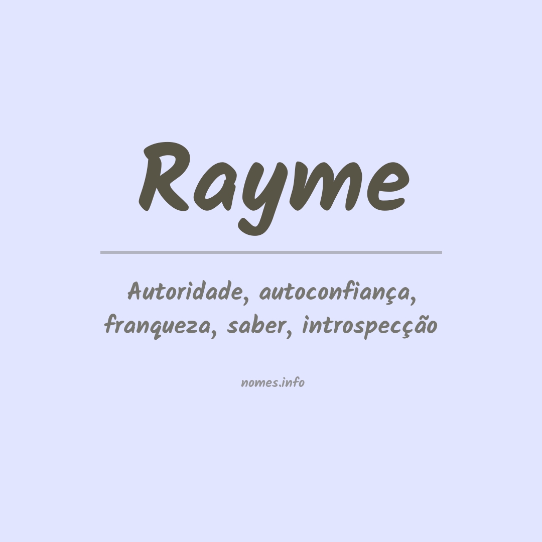 Significado do nome Rayme