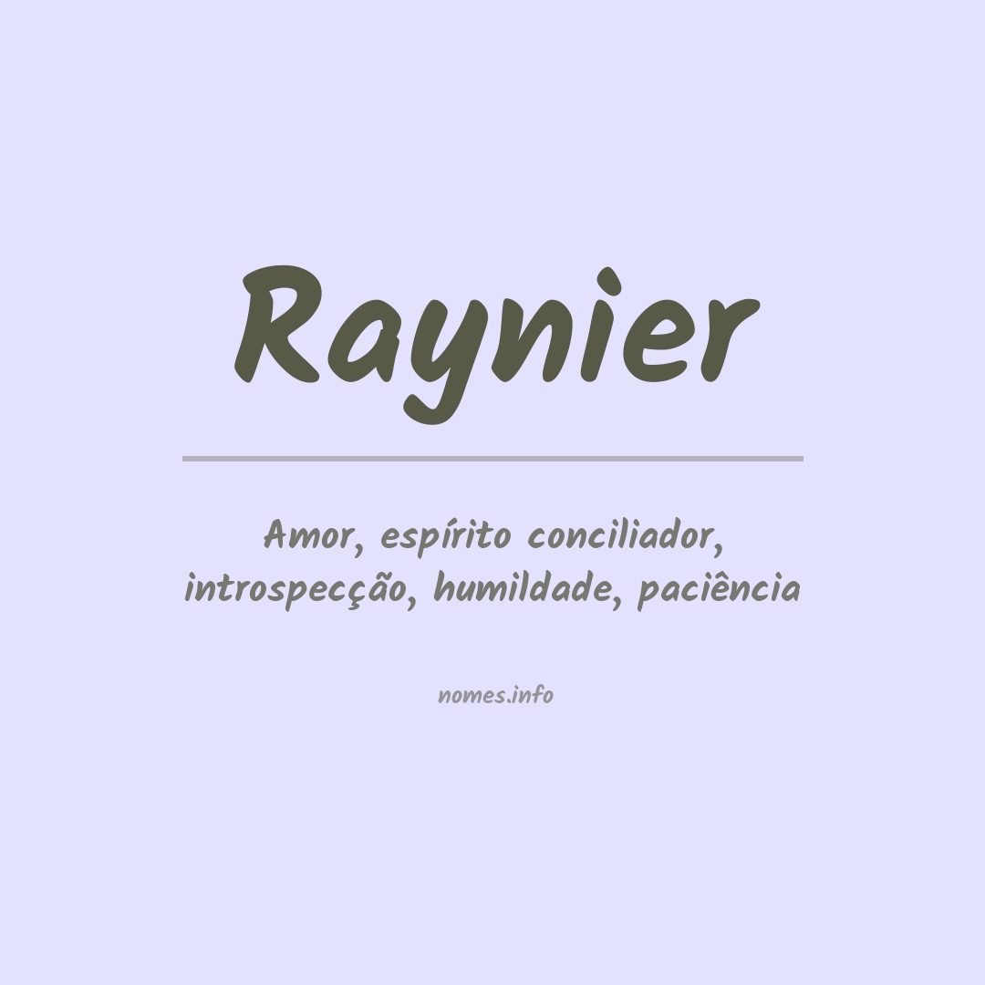 Significado do nome Raynier