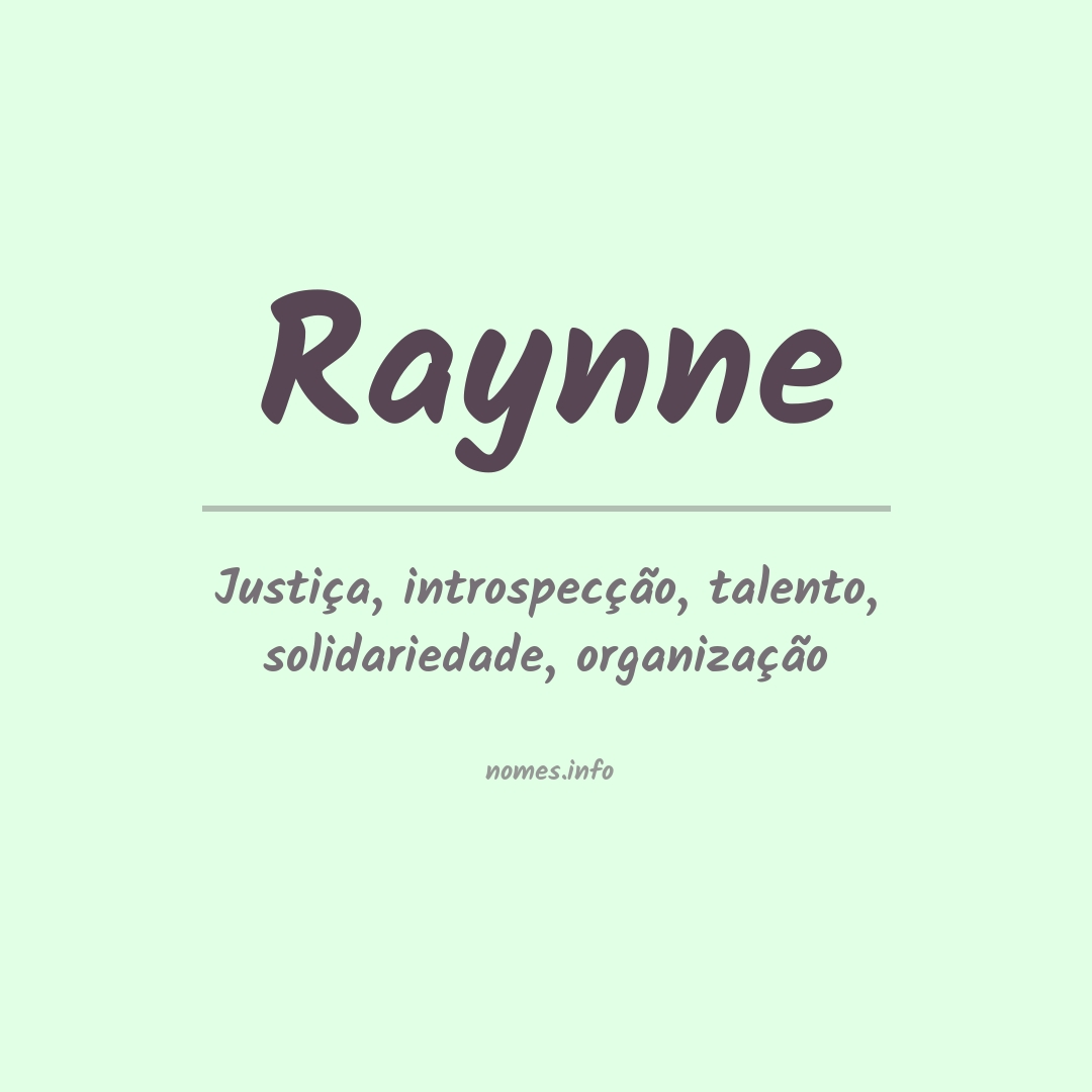 Significado do nome Raynne