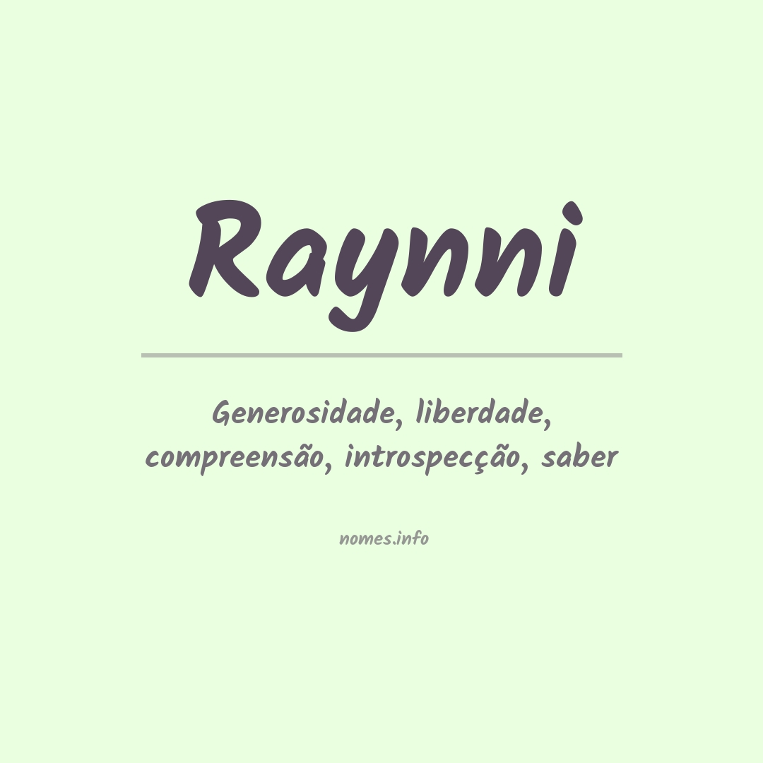 Significado do nome Raynni