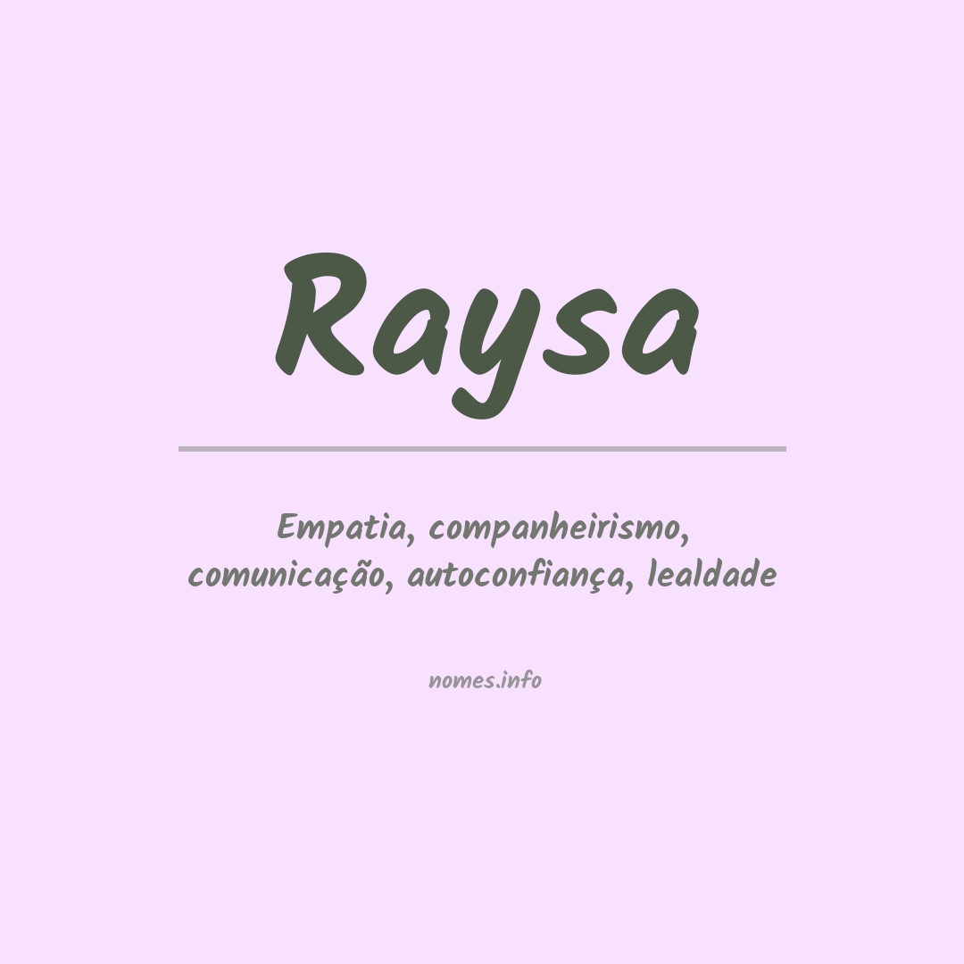 Significado do nome Raysa