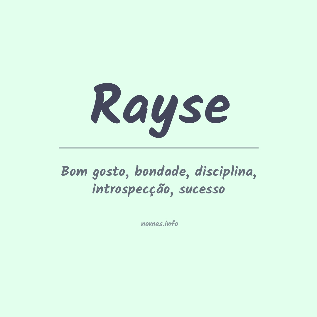 Significado do nome Rayse