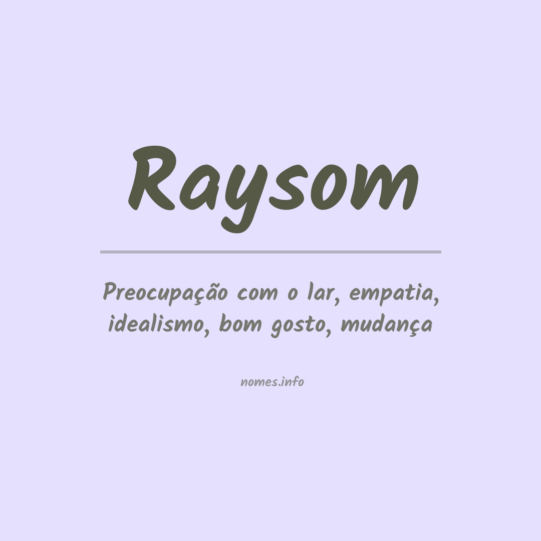 Significado do nome Raysom