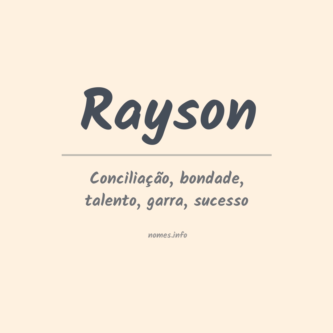 Significado do nome Rayson