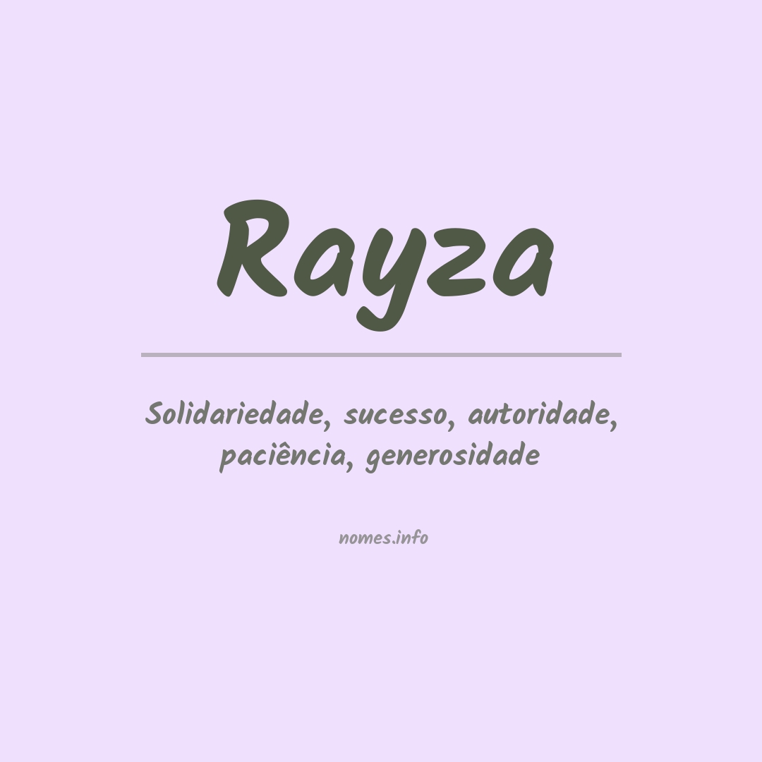 Significado do nome Rayza