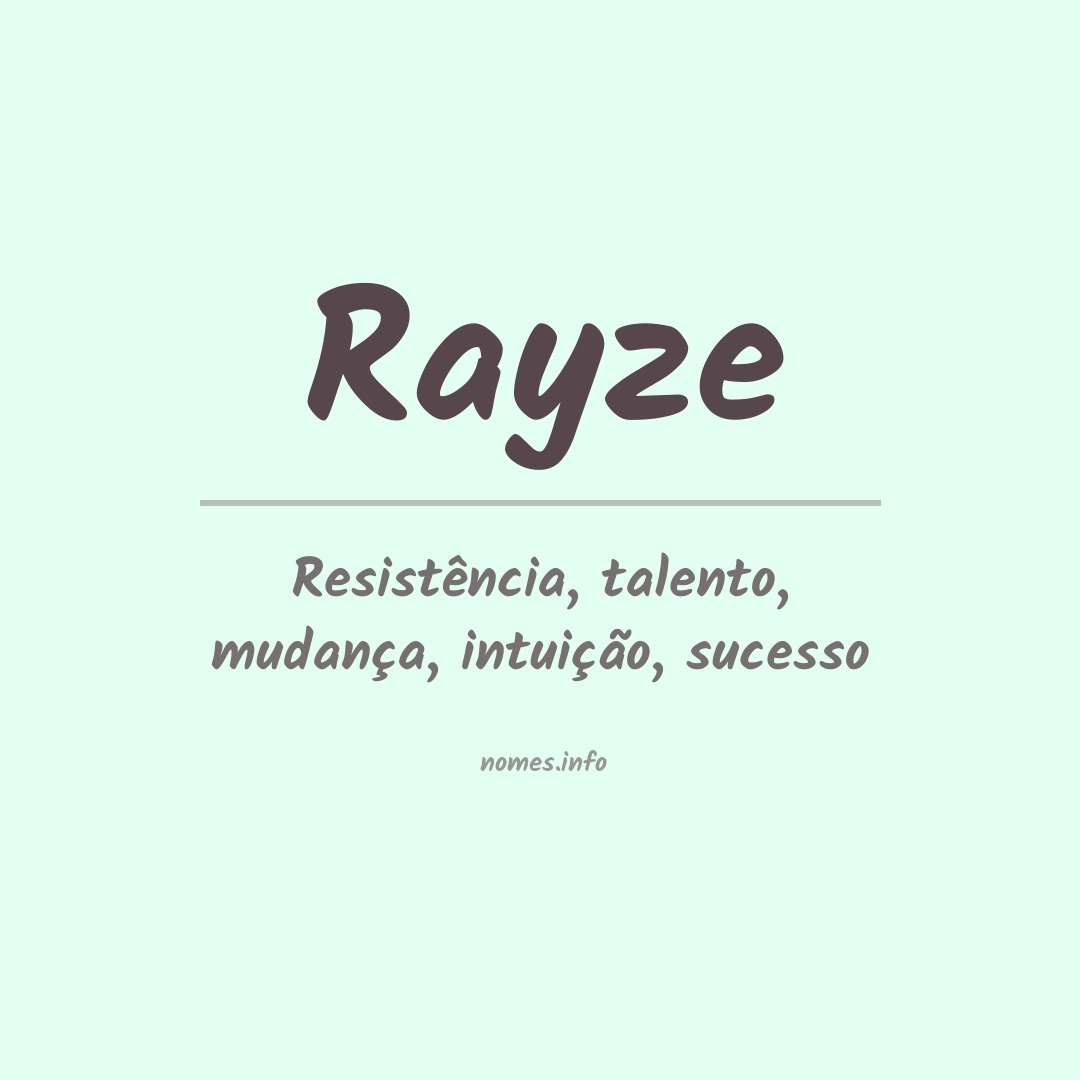 Significado do nome Rayze