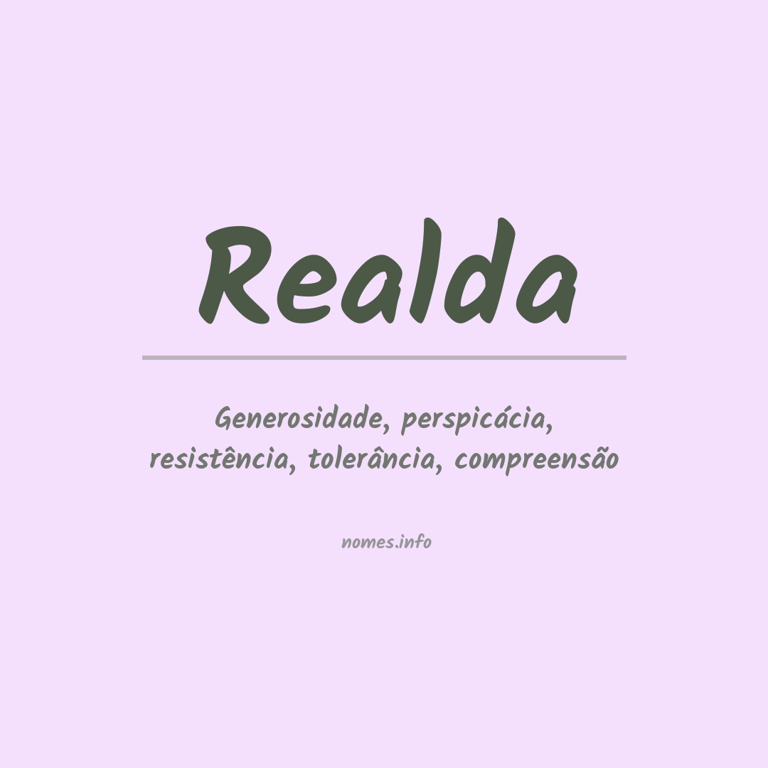 Significado do nome Realda