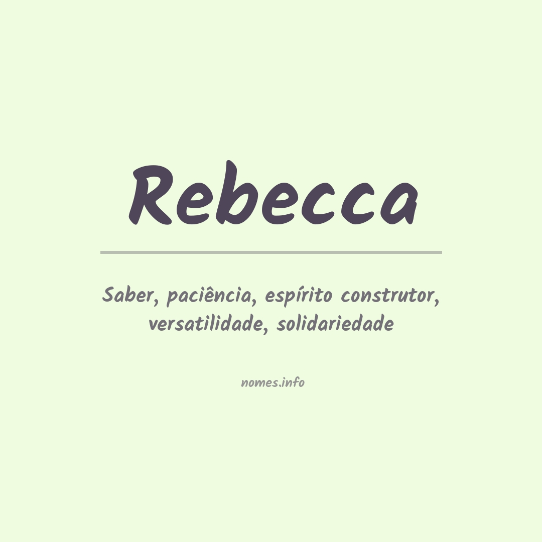 Significado do nome Rebecca