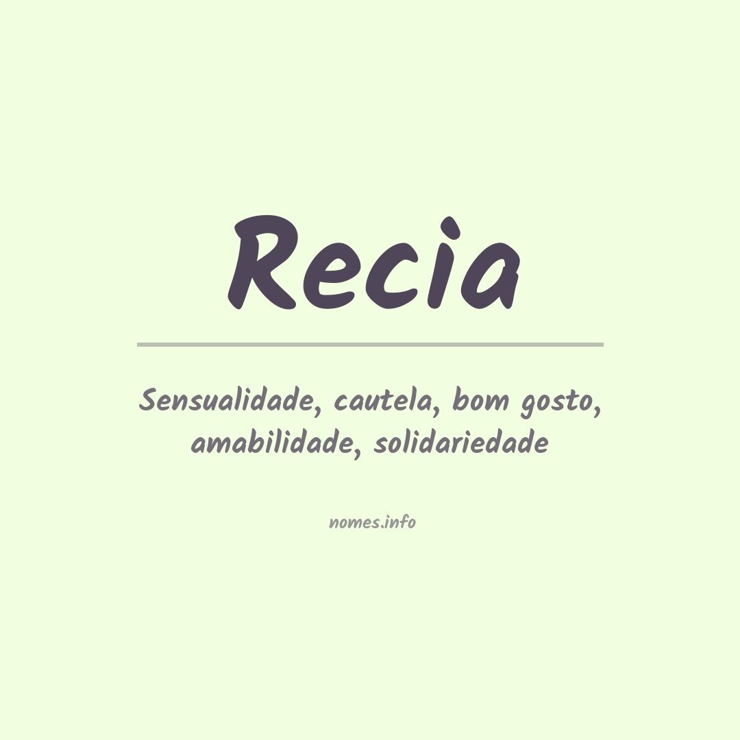Significado do nome Recia