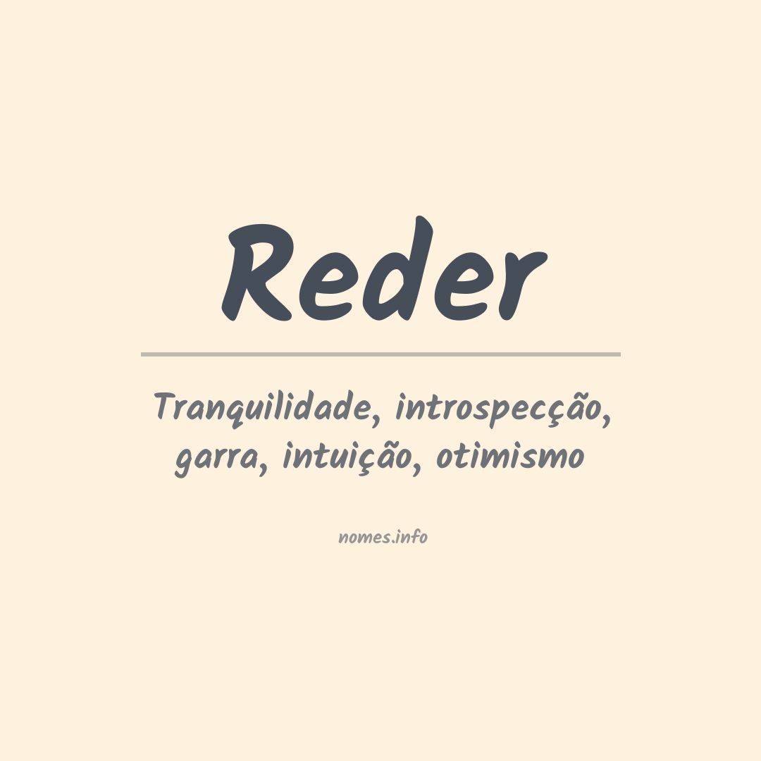 Significado do nome Reder