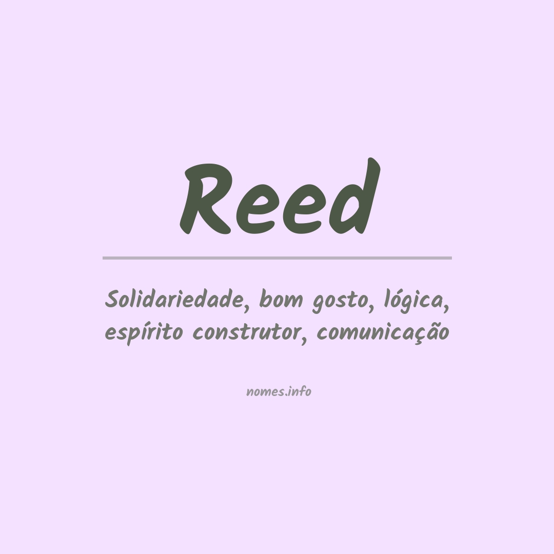 Significado do nome Reed