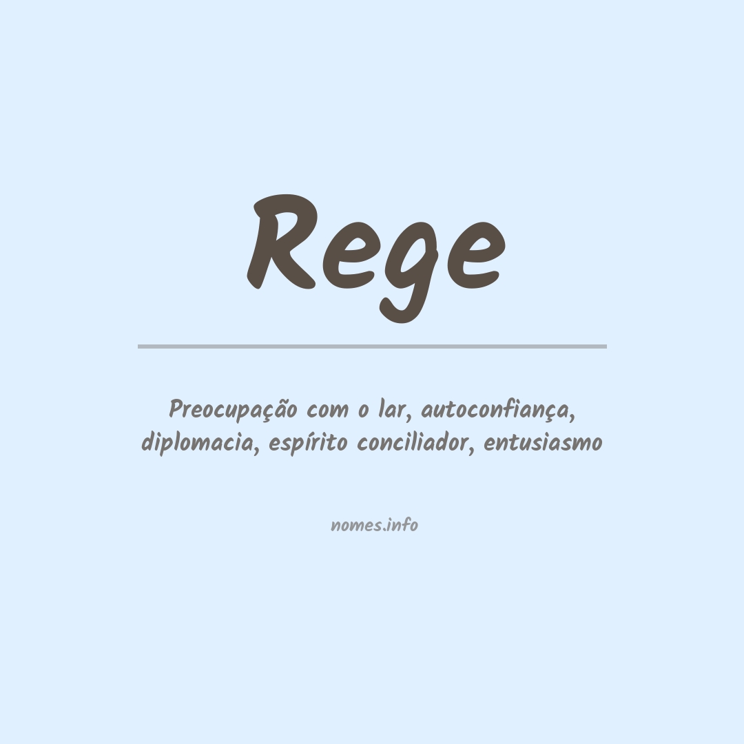 Significado do nome Rege