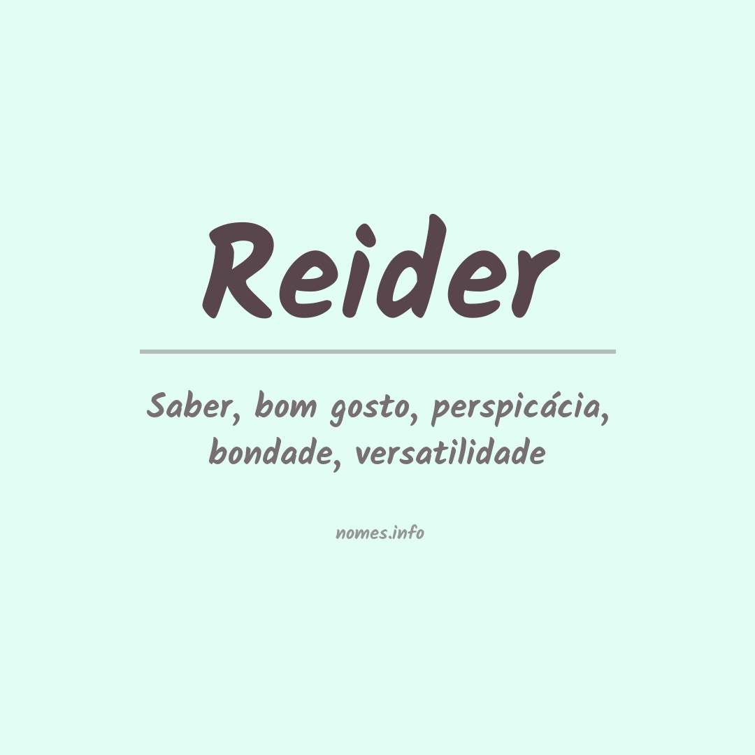 Significado do nome Reider