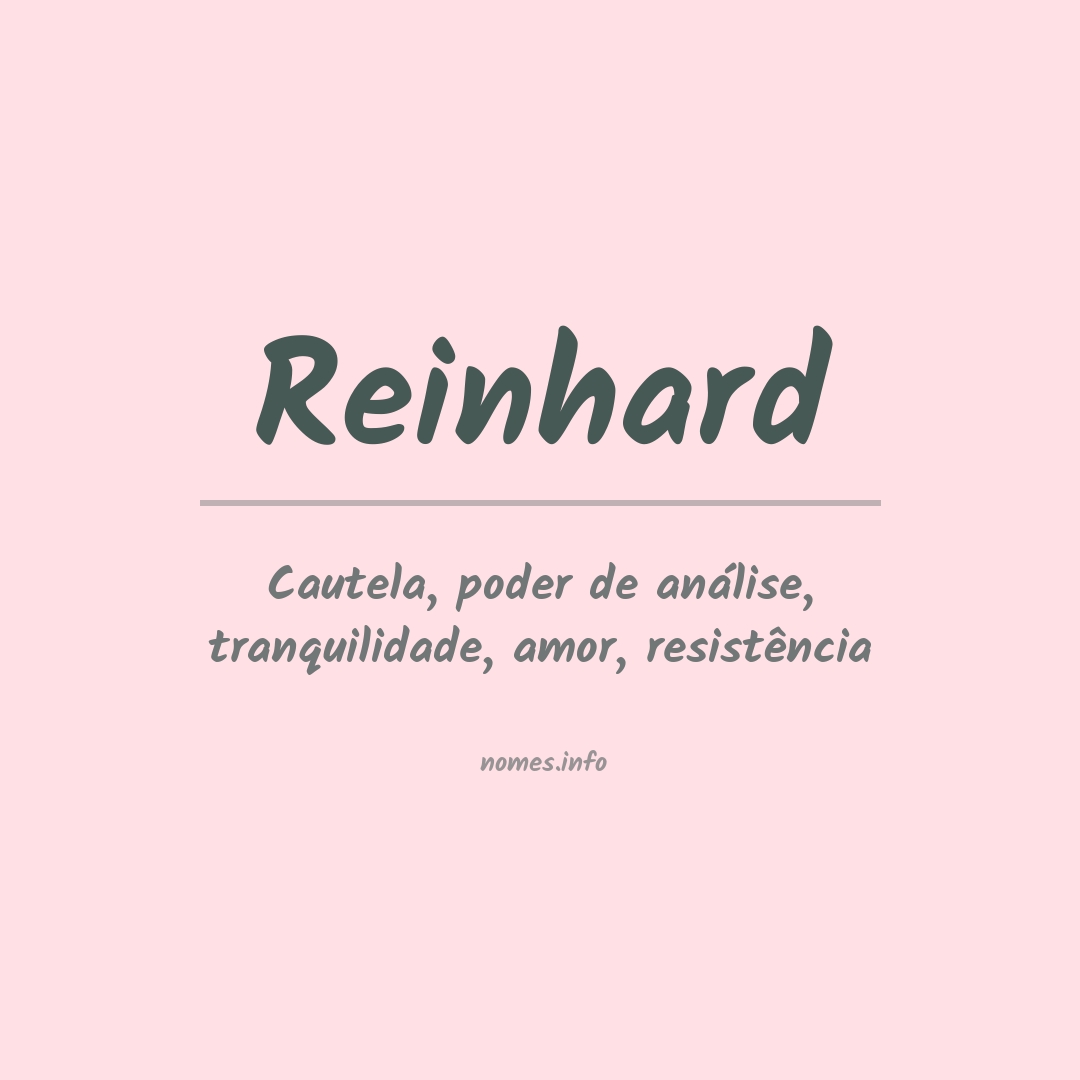 Significado do nome Reinhard