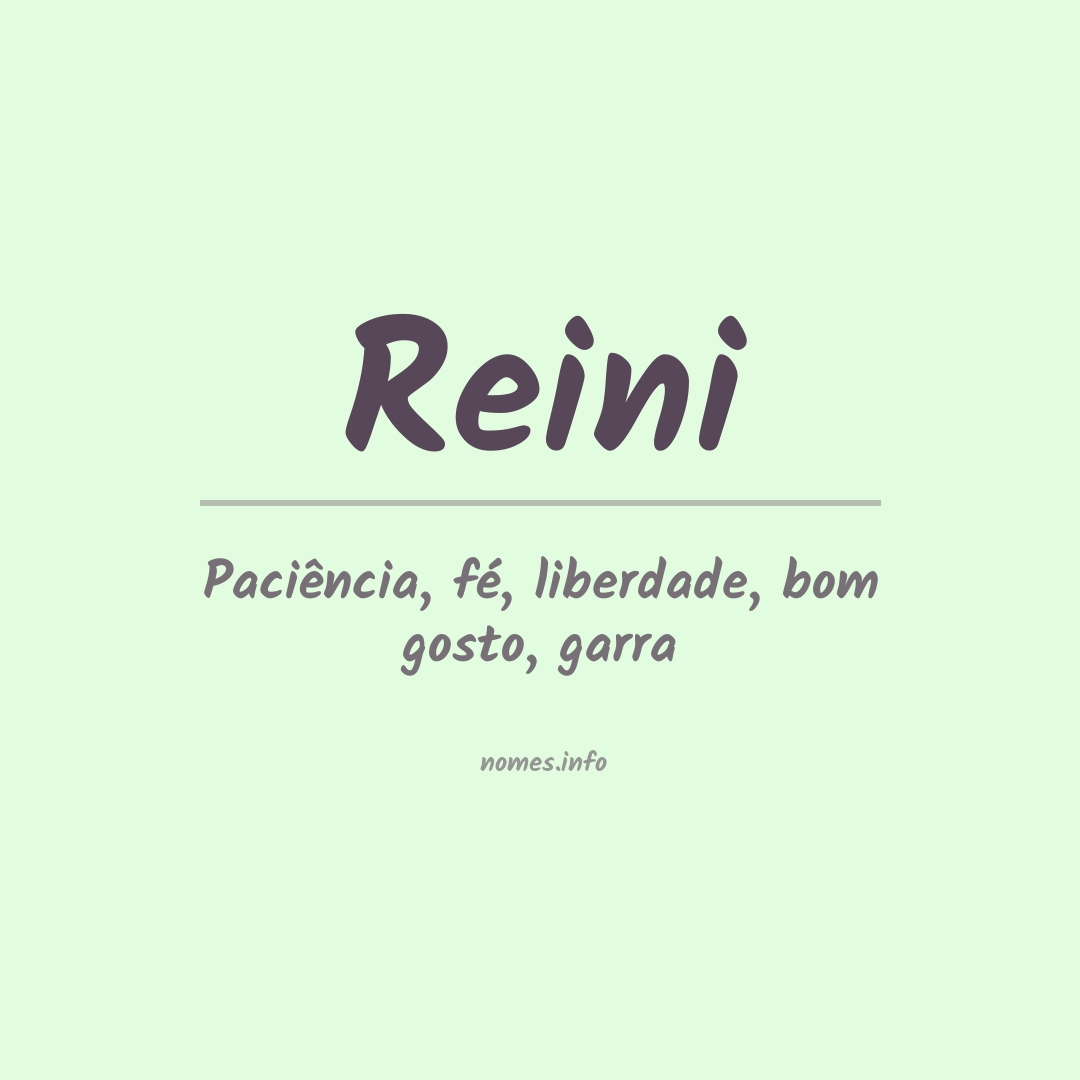 Significado do nome Reini